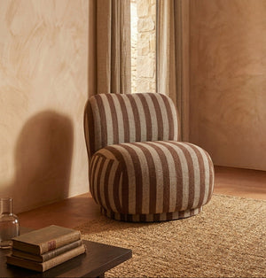 Rico Piccolo Lounge Chair - Swivel - Louisiana Sand/Chocolate