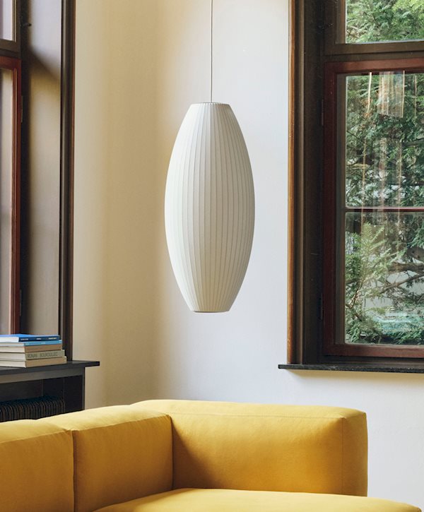 Nelson Cigar Bubble Pendant Medium Off White