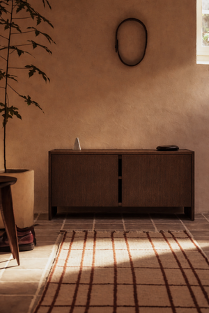 Parcel Hallway Cabinet - Low Dark Stained Oak
