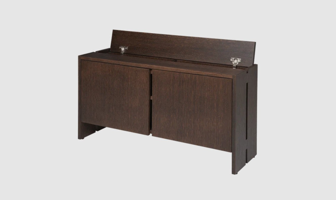 Parcel Hallway Cabinet - Low Dark Stained Oak