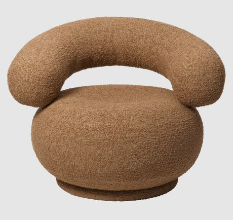 Orbo Lounge Chair - Swivel - Raw Bouclé Tan