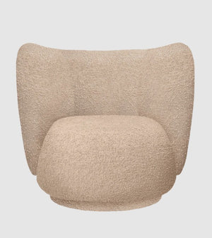 Rico Lounge Chair - Swivel - Raw Bouclé Natural