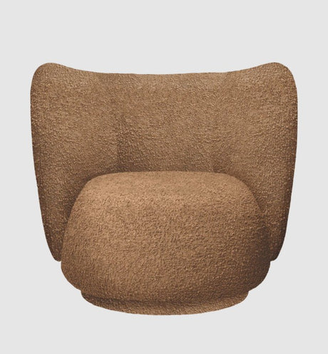 Rico Lounge Chair - Swivel - Raw Bouclé Tan