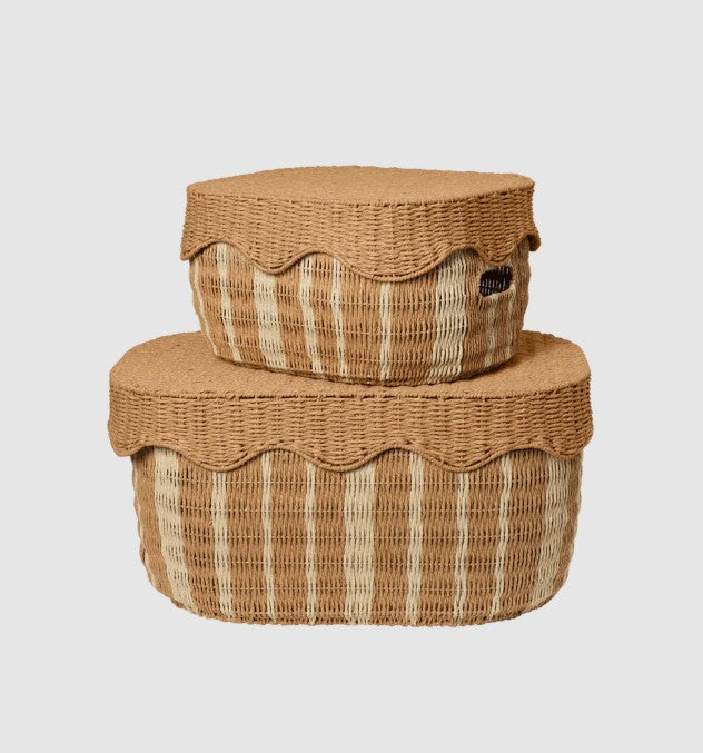Rivan Storage Baskets - Set of 2 Natural/Off-White