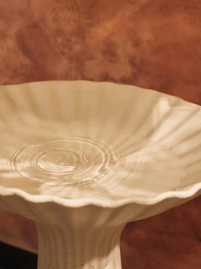 Fountain Pedestal Bowl Ivory