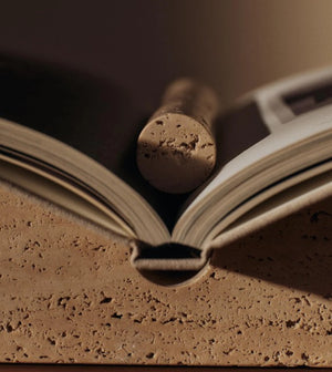 Tvara Book Stand Travertine