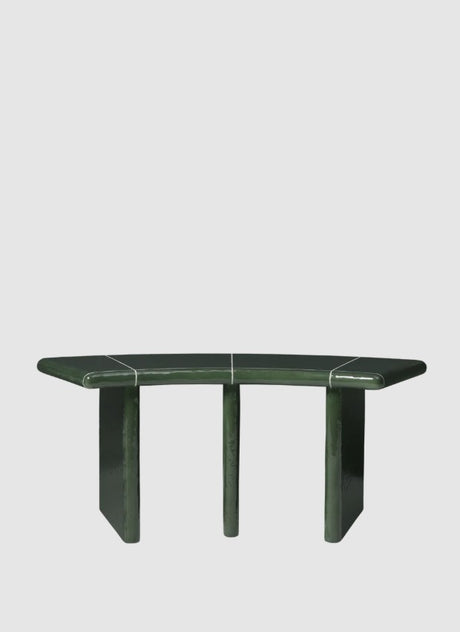 Deya Curved Bench - 110 Dark Green