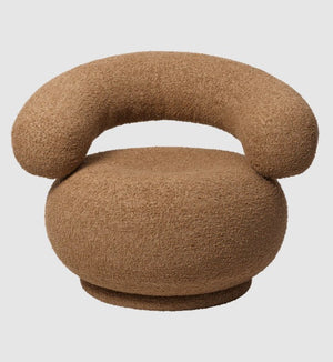 Orbo Lounge Chair - Raw Bouclé Tan