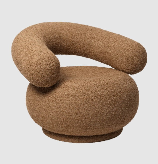 Orbo Lounge Chair - Raw Bouclé Tan