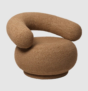 Orbo Lounge Chair - Raw Bouclé Tan